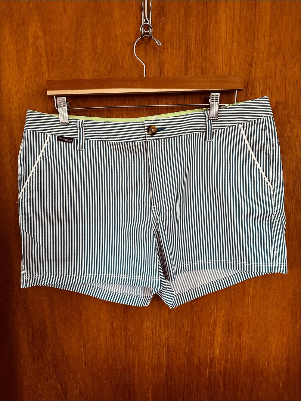 Columbia Navy and White Striped Women's Shorts
